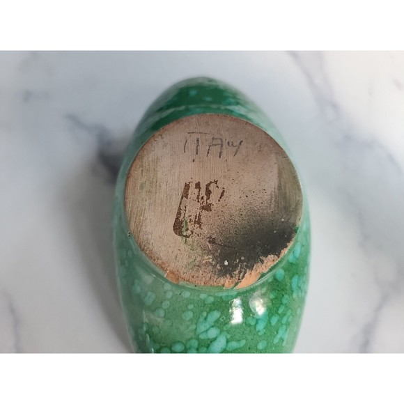 Italian Pottery Abstract Planter in Blue And Green Drip Vintage Mid Century - Picture 8 of 10